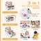 Costway 3 in 1 Kids Convertible Activity Bench Children Table & Chair Set with 2 Bins Grey/White